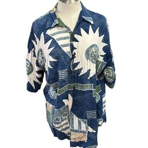 The Territory Ahead Abstract‎ short sleeve shirt wearable art Men’s Sz Large